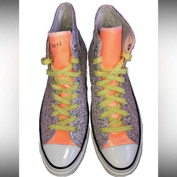 NWOT Converse x JW Anderson Glitter Orange Multi Chuck 70 Unisex Men's 10 - Picture 5 of 8